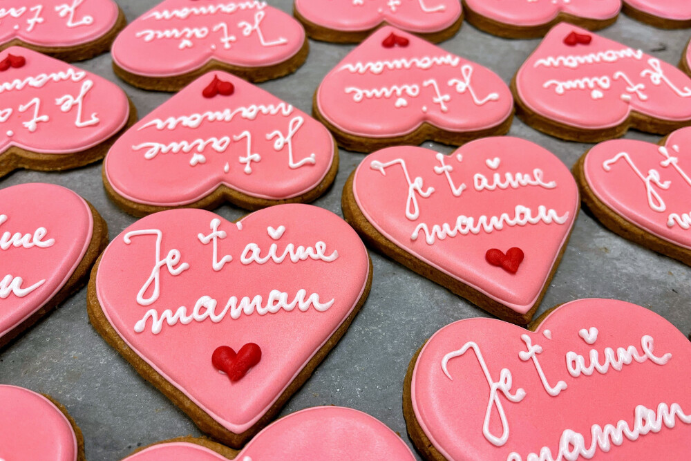 biscuits personnalisés je t'aime maman