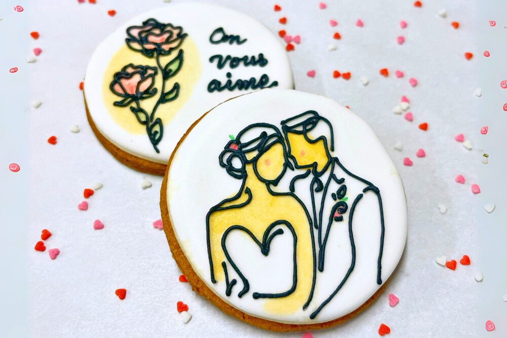 Biscuits personnalisés pour un mariage exemple 2024